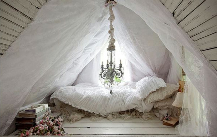 romantikus ágy dachwohnug