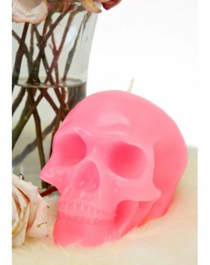 -Azsgefallene rosa-velas-como-cráneo