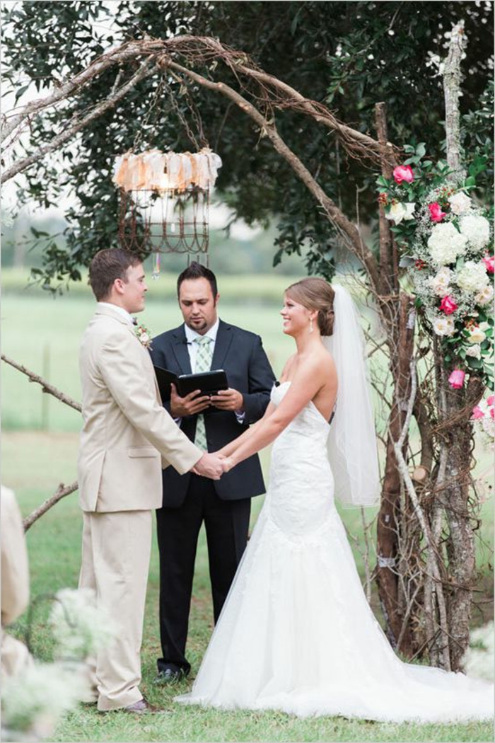 rózsa arch-tölgy-házasság-making szuper szép fénykép