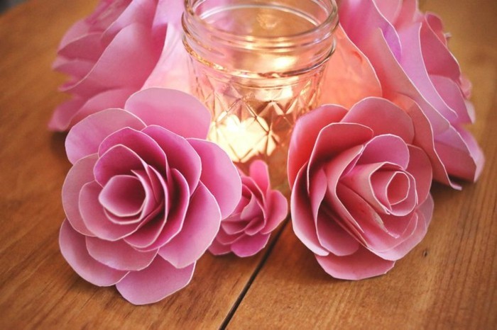 rózsás virágos kézműves ötletek-kilátó papír elegant-