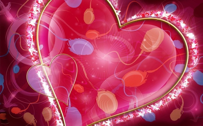розово-дизайн-Валентин тапет голямо сърце