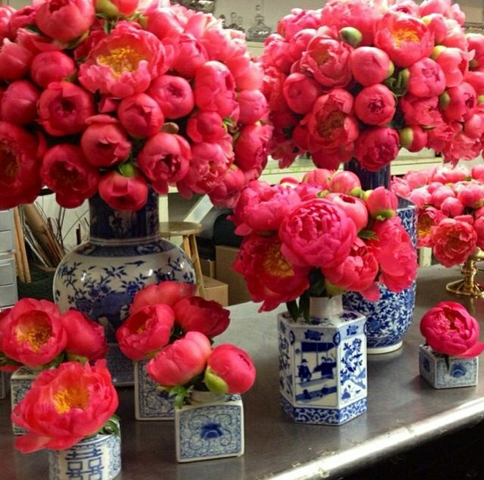 Red Божур ваза китайски порцелан