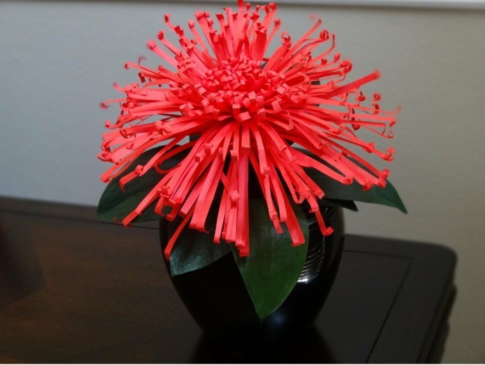 червени DIY-цвете-красива-Ambiente-хартия декорации сам-калайджия
