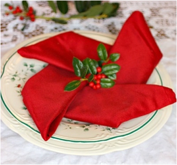 crveno-elegantan-salveta-sklopivi-božić-dekoracija