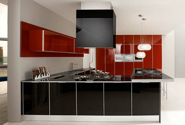 puna-keittiö-seinävärin Ultra Modern suunnittelun