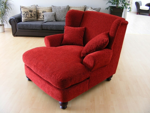 червено-пра-Longchair-стол Wohnidee