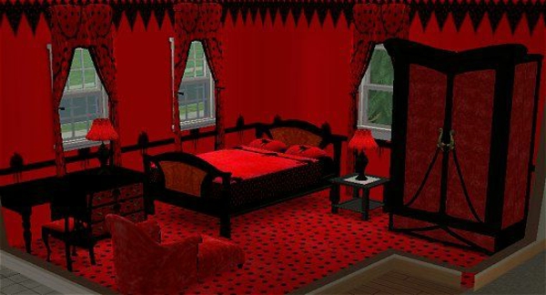 червено-готически спални