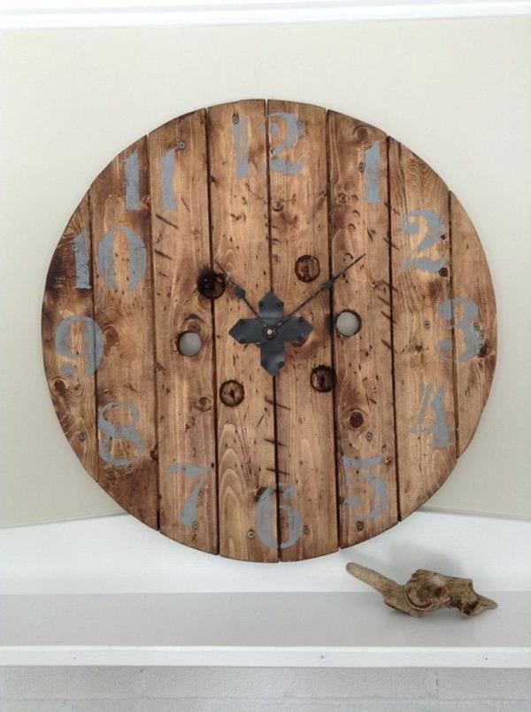 кръгло дърво стенен часовник-дизайн декорация идея