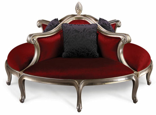 Okrugla kauč aristokratski model bijele pozadine