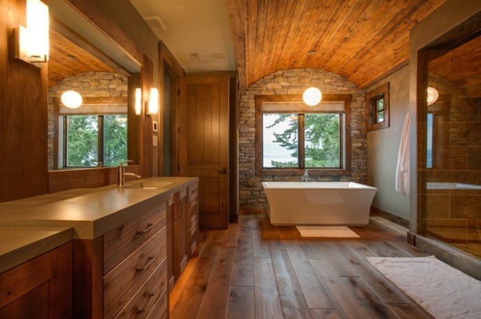rustikalna ladanjska kuća-kupatilo-namještaj-s-drvo