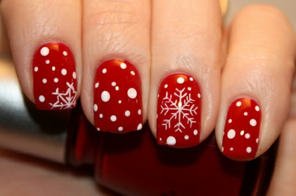 adornos nails para Navidad con brillantes asteriscos