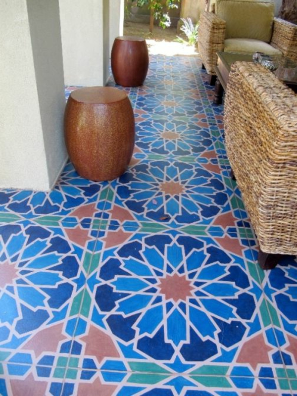 lijepa - pločica s marokanskim dizajnom plava
