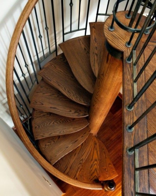 bella-escalera de madera-interior Diseño Ideas