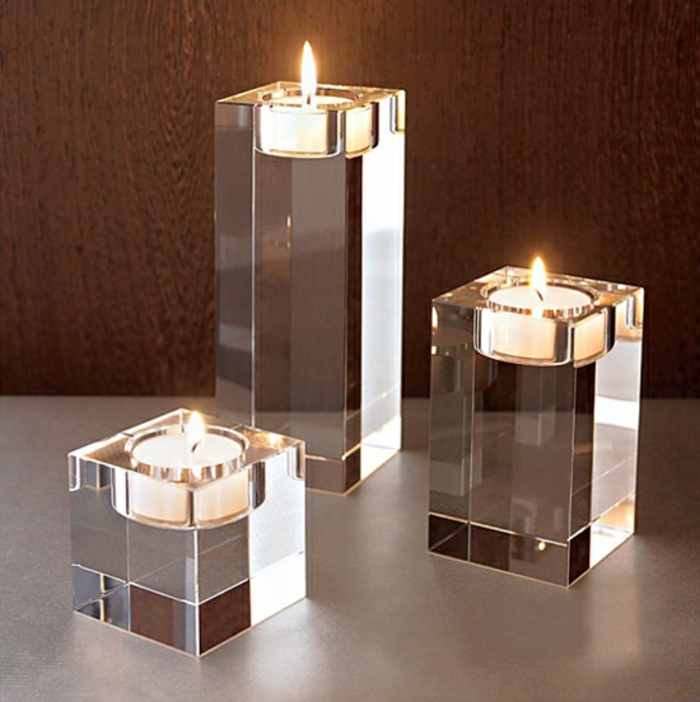 красиви-свещи-прозрачни модели-три тройници