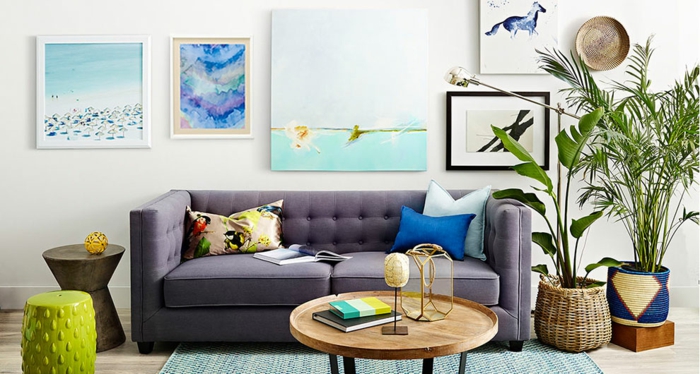 gyönyörű vászon art Frissen-nappali-belső