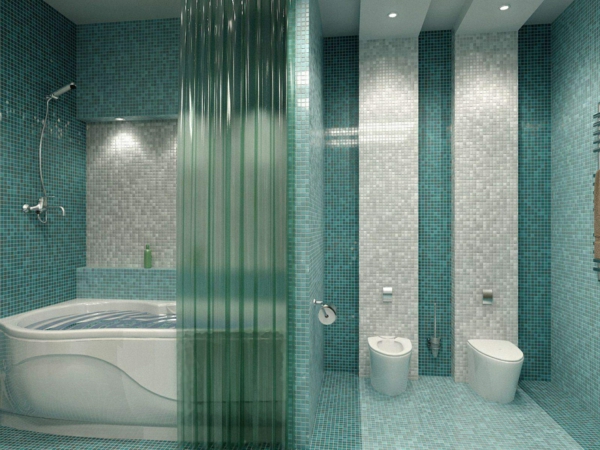 جميلة جدار لون الأفكار الفيروز لون مقابل الحمام-حوض الاستحمام