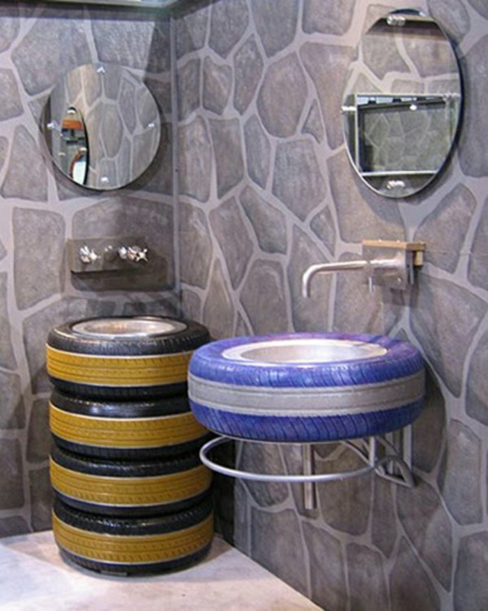lijepa-sudoper-auto guma made-in-kupatilo-koristiti za reciklažu guma furniture-