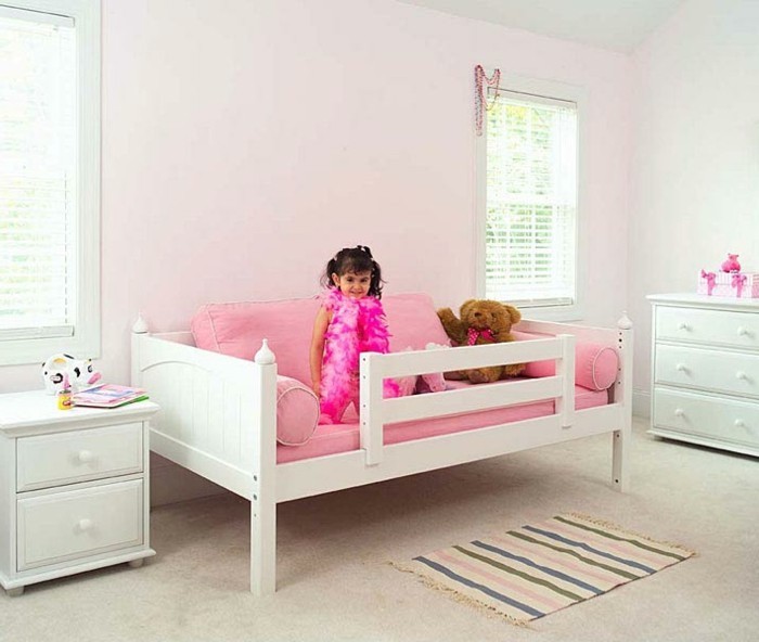 las ideas-para-chica-de color de rosa hermoso dormitorio bed-and-pálidas paredes