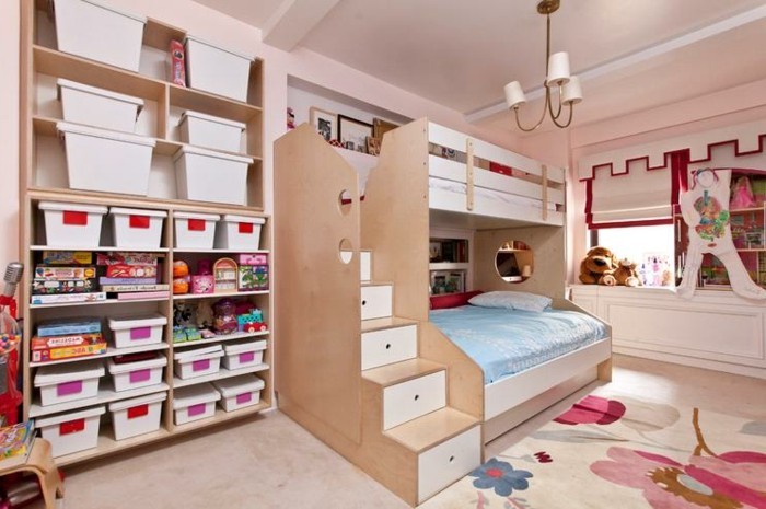красива спалня идеи-за-момиче unikales-практическа легла-на-на два етажа