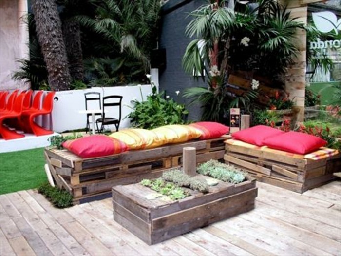 lijepo svježe vrt kauč iz-euro palete boja Full Color