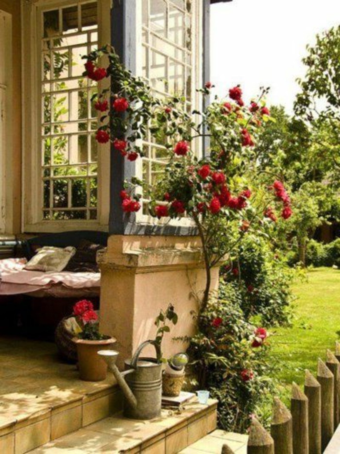 جميلة حديقة، شرفة وشرفة