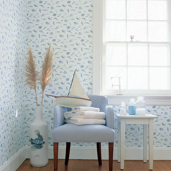nice-diseño-wallpaper-ideas-diseñador de papel-con-peces-Papel-diseño-baño