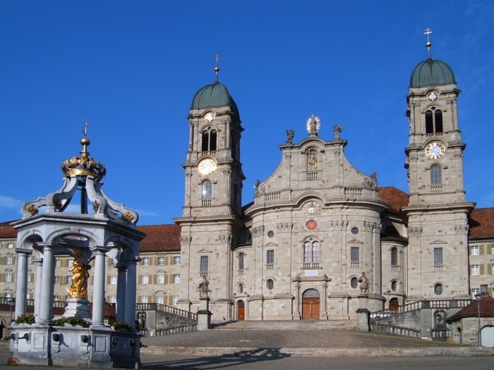хубава снимка-манастир архитектура Einsiedeln-Schwitzer страна-барок