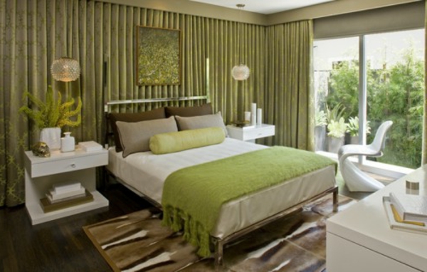 kaunis makuuhuoneen-in-seinävärin oliivinvihreä-lasiseinän