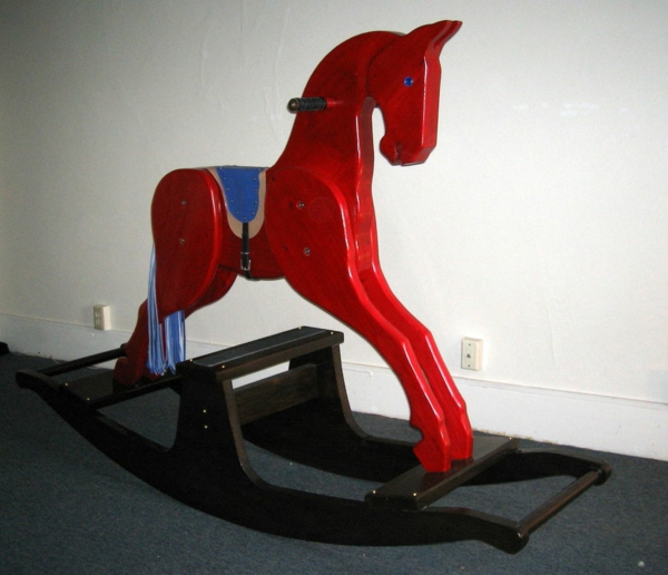 cheval à bascule pour adulte-rouge-