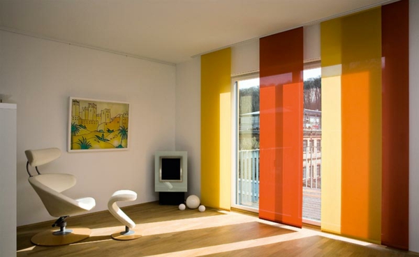 плъзгащи завеса-оранжево-жълт модерен