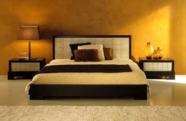 спалня с топъл цвят модерен дизайн на стаите