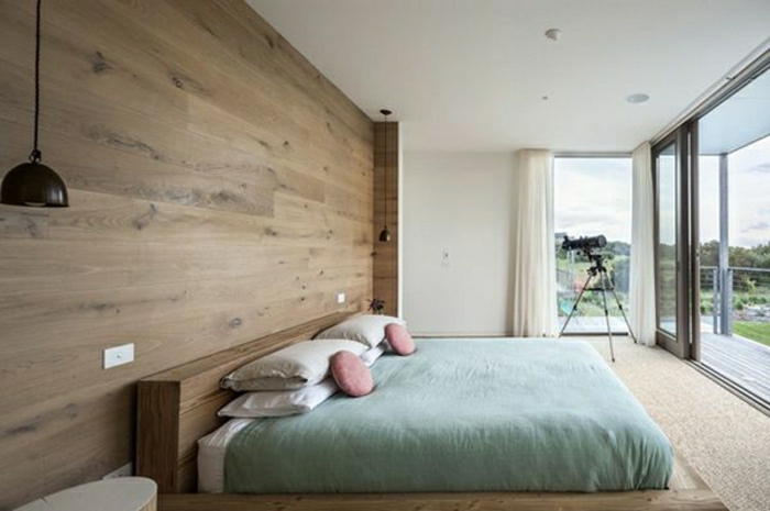 спалня-комплект стена с плочки интериор-фаянсова облицовка от дърво-интериор-модерен дизайн стена-фаянсова облицовка
