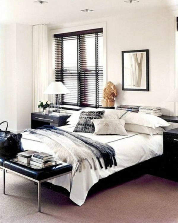 spavaća soba-dom-dekoracija-za-muškarca-boja-dizajn-crno-bijela