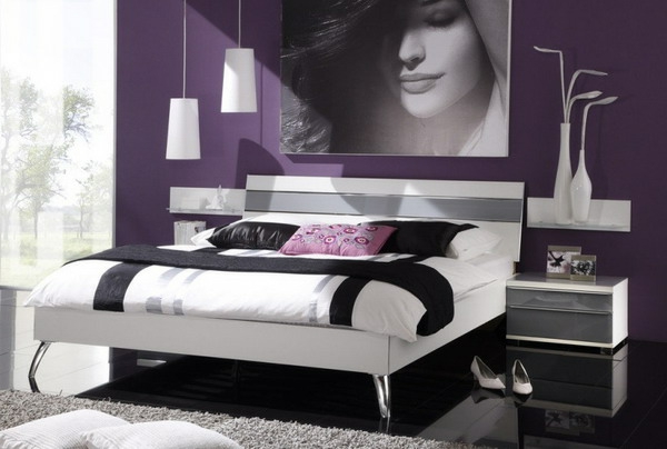 спалня-цвят-много красив дизайн-красива картина на стената
