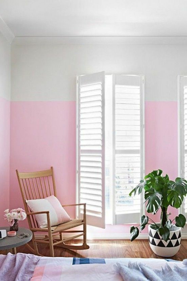 Dnevno-ideje-sobni-dizajn-sobni-set-ružičaste boje zid