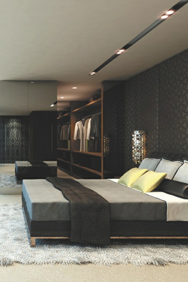 lámparas de techo dormitorio-inspiración-hombres-gris-color-moderno