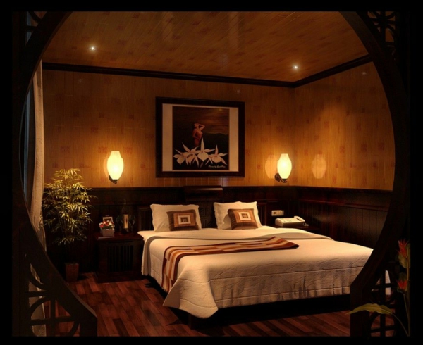 spavaća soba s toplim zidom - jednostavna rasvjeta
