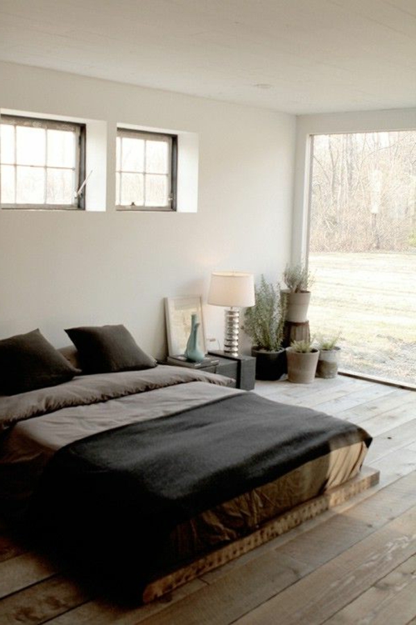 спалня-модерен дизайн легла в черно-