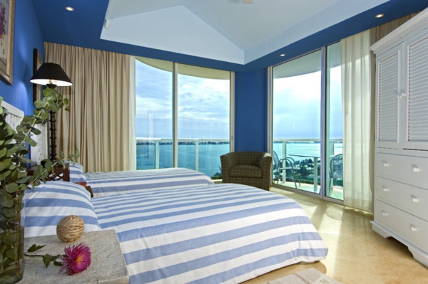 spavaća soba-moderna-dizajn-zidovi od stakla u boji lagune