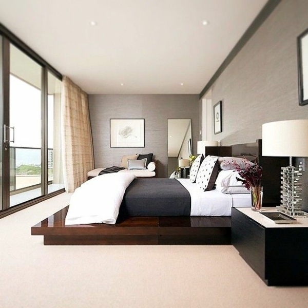 बेडरूम-आधुनिक डिजाइन दीवारों के- गिलास