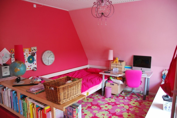 soba ružičasta zidna boja ružičasta invalidska kolica