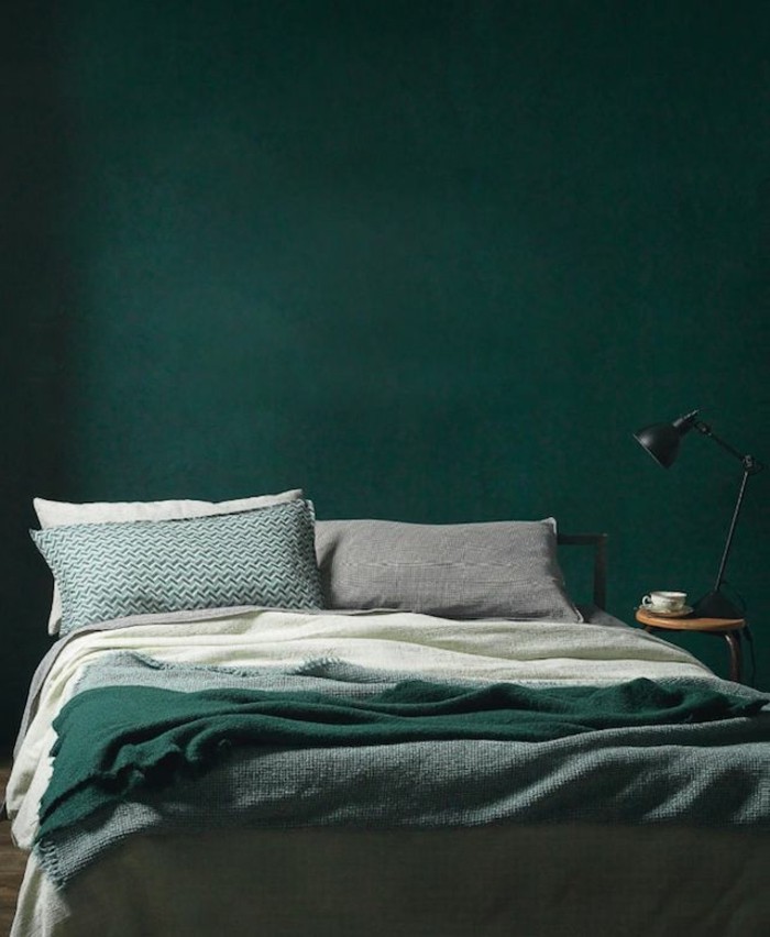 спални-подчертае,-идеи двустаен стена направи зелено