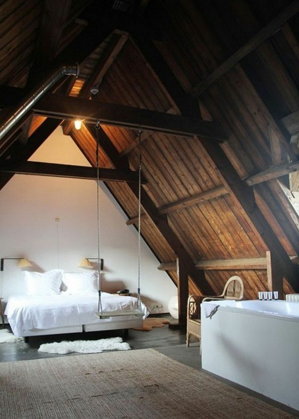 बेडरूम-und_schaukel के- लकड़ी रहने वाले विचार