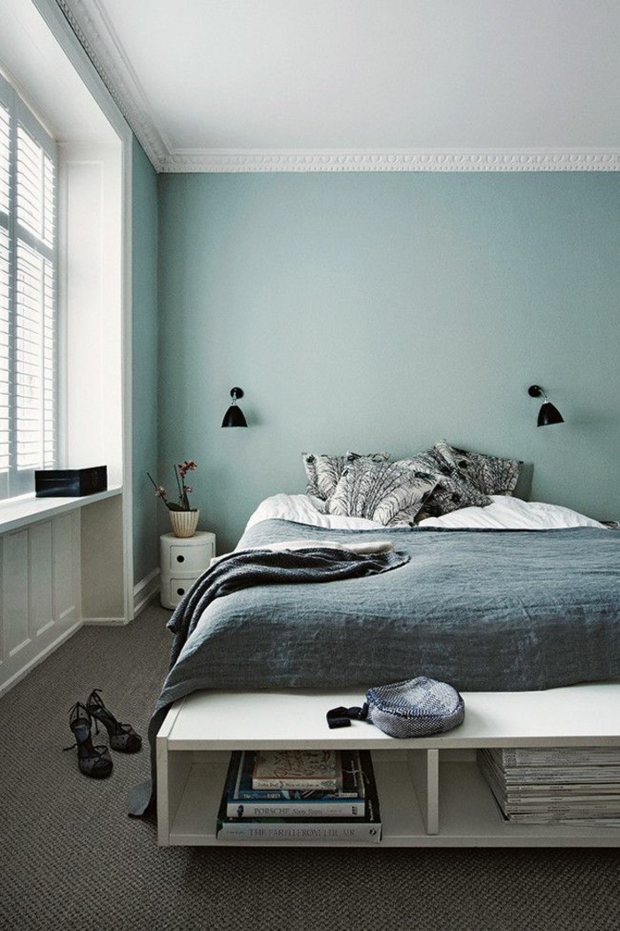 υπνοδωμάτιο τοίχο-design-υπνοδωμάτιο-υπογράμμιση-ιδέες-Νομισματοκοπείο Χρώμα