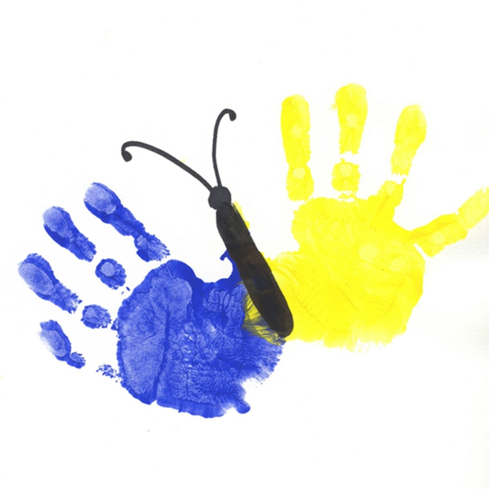 πεταλούδα - ζωγραφική εικόνες με handprint