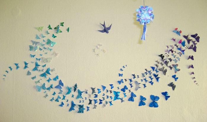пеперуди Деко синьо-akzente до стената
