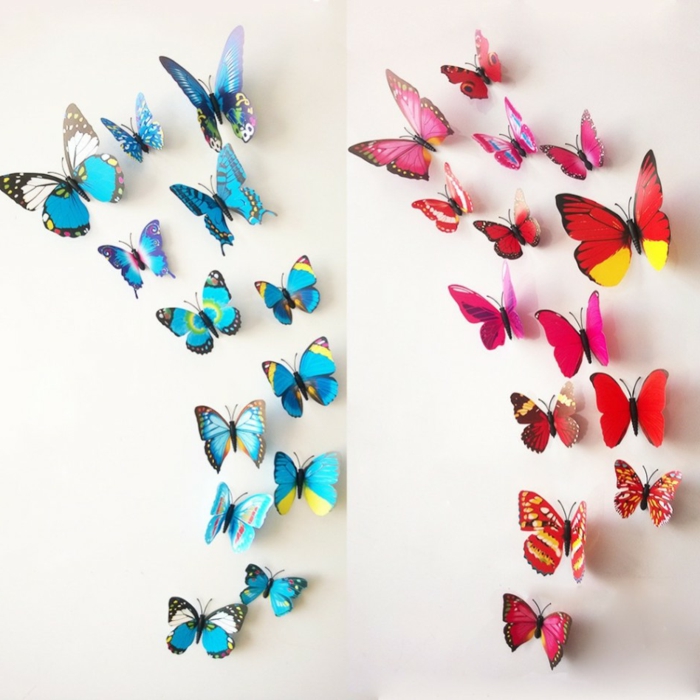 mariposas-deco-azul y rojo color