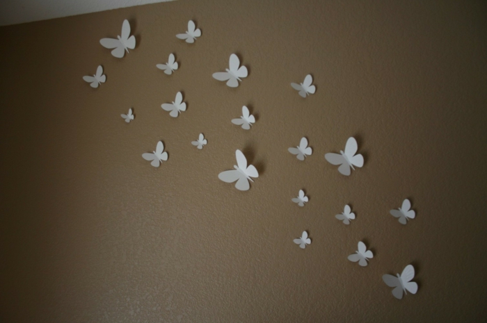 пеперуди-деко-кафяво стена