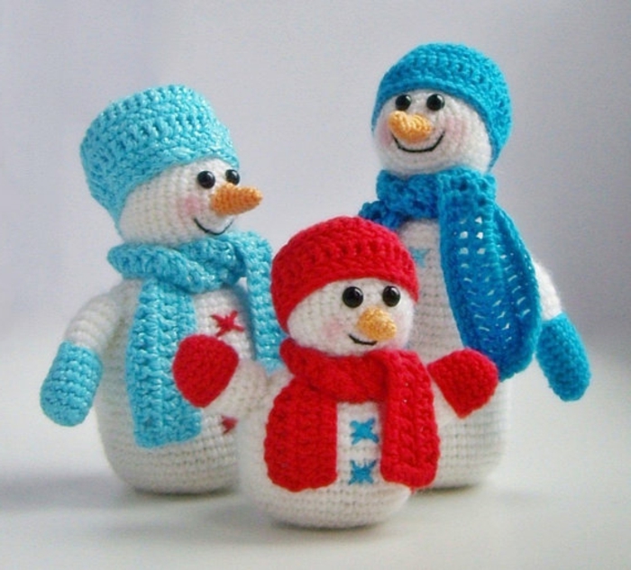 снежен човек-плетиво einmlaliges-модел и три пра-красивите модели