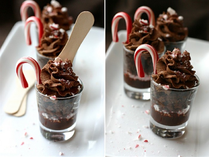 шоколад трябва-прост-десерт-светло десерт-десерт стъклени до Коледа